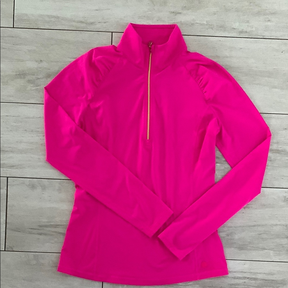NWOT LILLY PULITZER JUSTINE HOT PINK PULLOVER HALF ZIP
